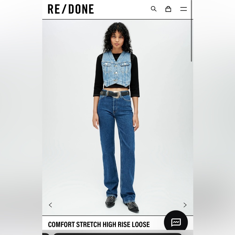 Re/Done High Rise Loose - Western Wash - Size 26 NWT